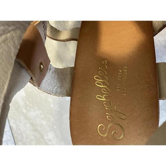 Anthropologie Seychelles tan strappy block heel sandals Size 6.5 - Picture 4 of 6